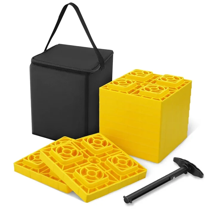 10Pc Wheels RV leveling block 8.54 in. x 8.54 in. x 1 in.