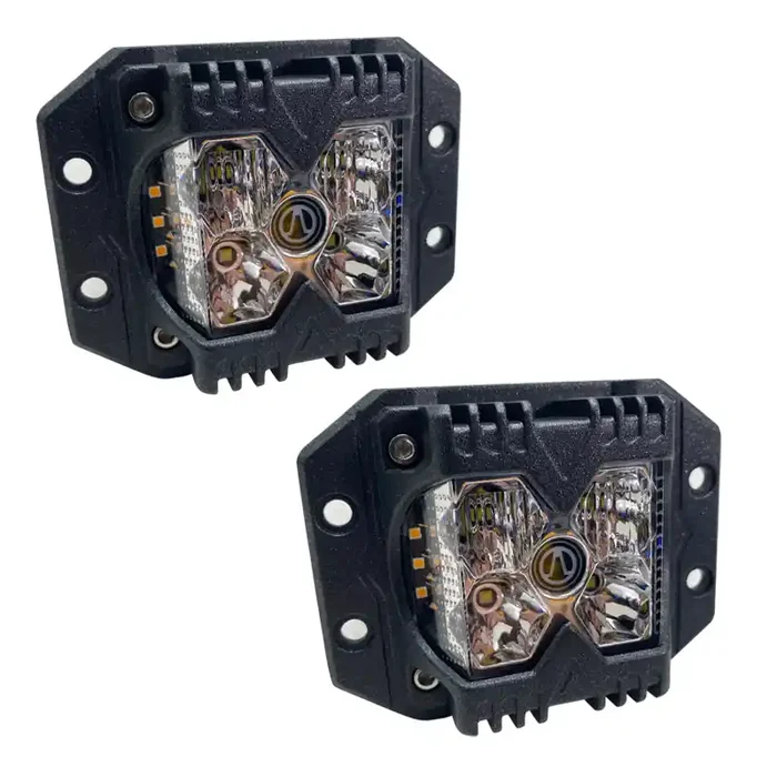 2pcs LED Auxiliary Flush Mount Light w/Strobe Universal