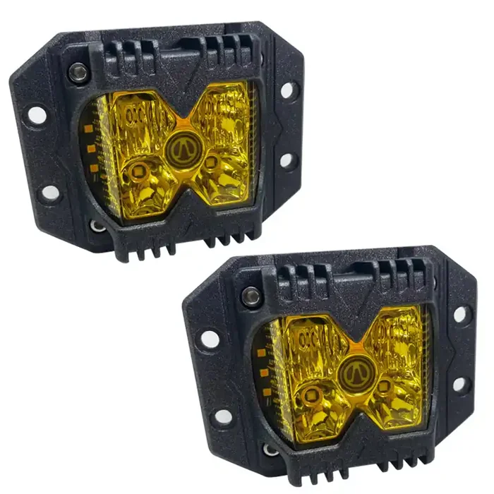 2pcs LED Auxiliary Flush Mount Light w/Strobe Universal
