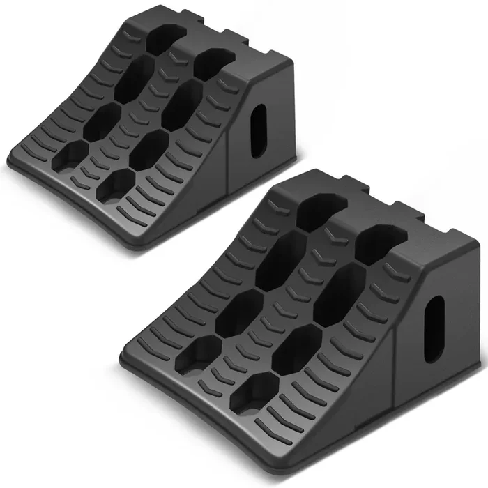 2pcs Plastic Dual Wheel Stopper Chocks 17.7 L x 8.1 W x 4.6 H in.