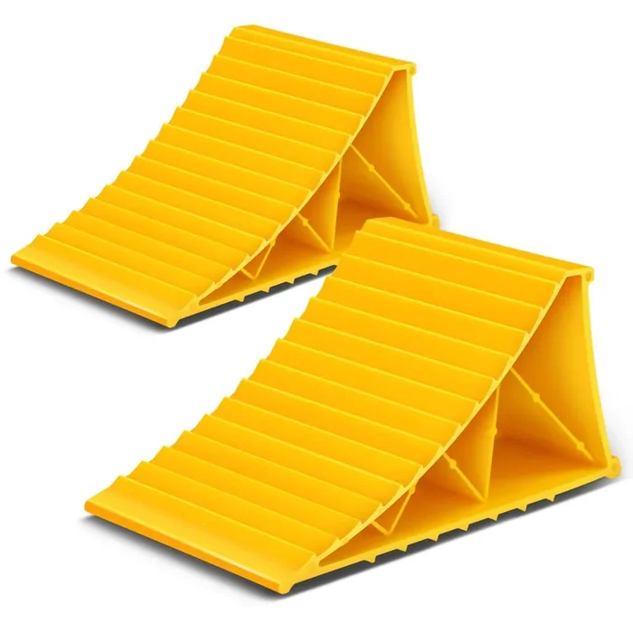 2pcs Plastic Dual Wheel Stopper Chocks 8.66 x 4.84 x 4.17in.