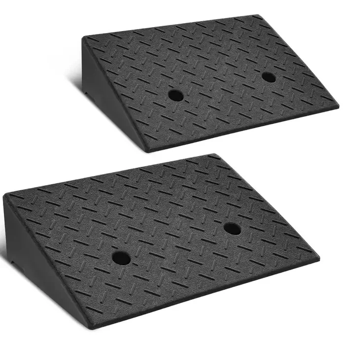 2pcs Rise Rubber Incline Ramps 19.7 in L x 13.8 in W x 5.5 in H in.