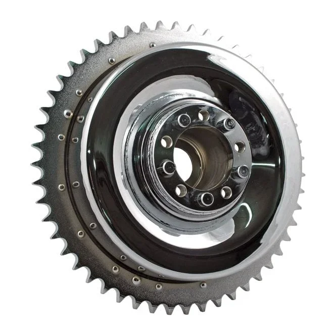 37-57 B.T. Rear Brake Drum & Sprocket. Chrome