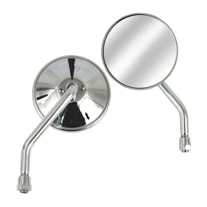 4″ Round Custom Mirror, Left, 10Mm. Chrome
