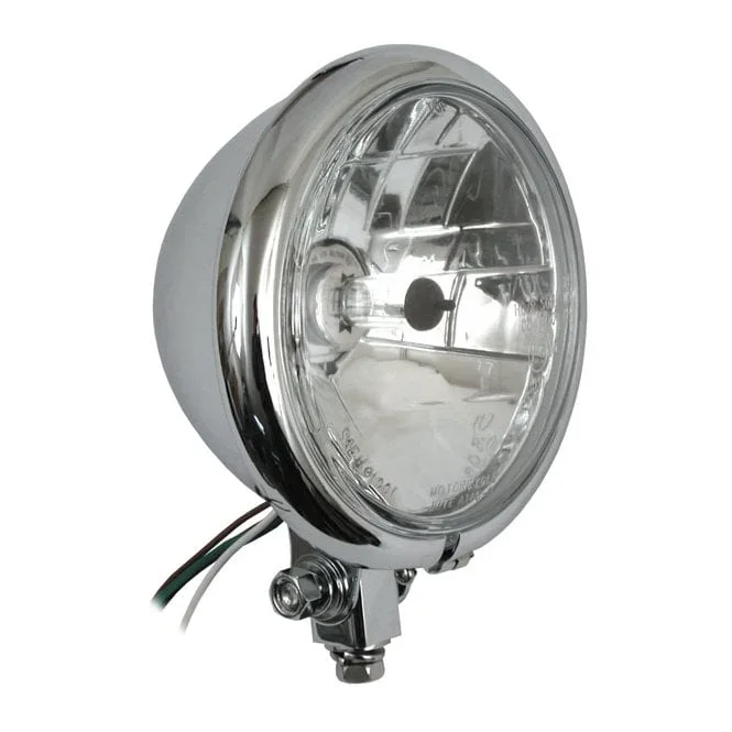 5 3/4″ Bates Style Prismic Headlamp Chrome