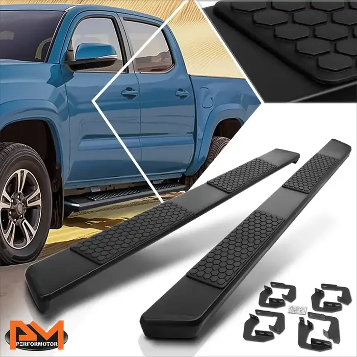 5 in. Wide Flat Side Step Bar Running Boards 07-21 Toyota Tundra CrewMax Cab