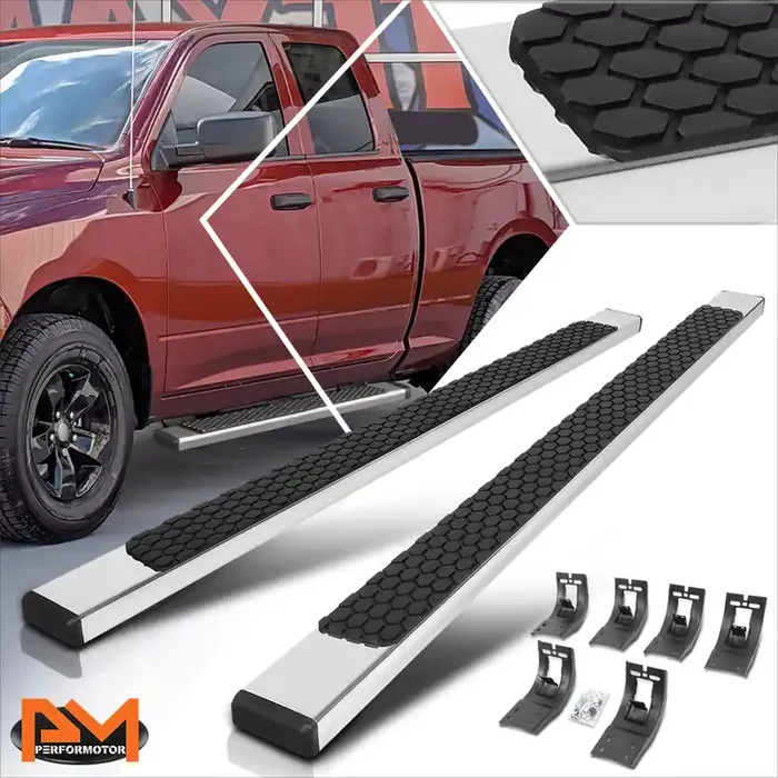 5 in. Wide Flat Side Step Bar Running Boards 09-10 Dodge Ram 1500, 11-18 Ram 1500 Extended Cab