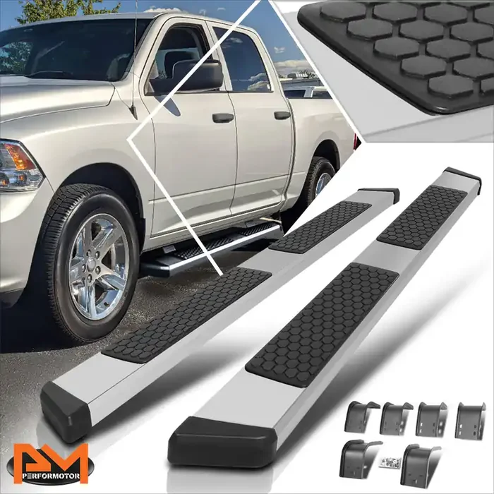 5 in. Wide Flat Side Step Bar Running Boards 11-21 Ram 1500 2500 3500 Crew Cab 4-Door
