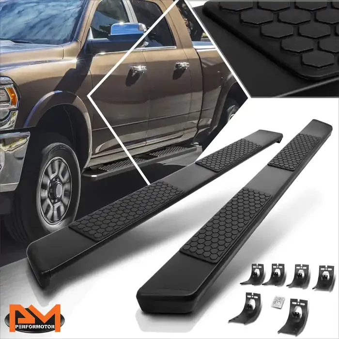 5 in. Wide Flat Side Step Bar Running Boards 11-21 Ram 1500 2500 3500 Crew Cab 4 Door