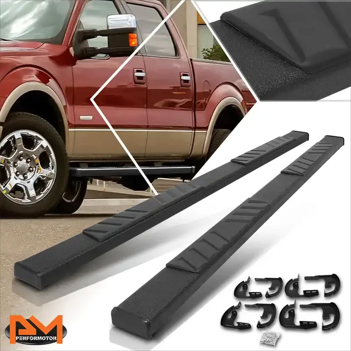 5 in. Wide Flat Step Bar Running Boards 04-14 Ford F-150 Crew Cab
