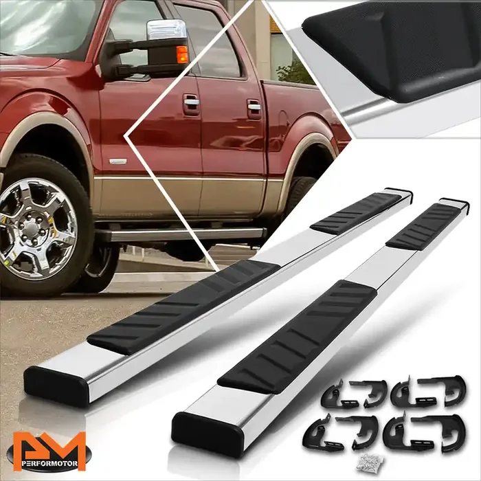 5 in. Wide Flat Step Bar Running Boards 04-14 Ford F-150 Crew Cab