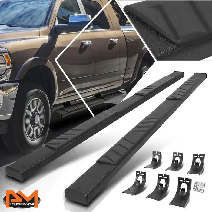 5 in. Wide Flat Step Bar Running Boards 11-22 Ram 1500 2500 3500 Crew Cab 4-Door