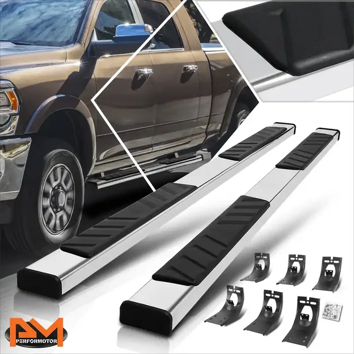 5 in. Wide Flat Step Bar Running Boards 11-22 Ram 1500 2500 3500 Crew Cab 4-Door