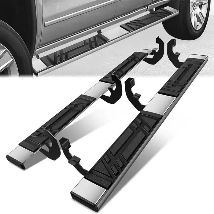 6.5 in. W Flat Step Bar Running Boards 19-24 Chevy/GMC Silverado Sierra 1500 2500 3500HD Extended Cab