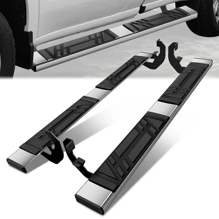 6.5 in. W Flat Step Bar Running Boards 19-24 Chevy/GMC Silverado Sierra 1500 2500 3500HD Standard Cab