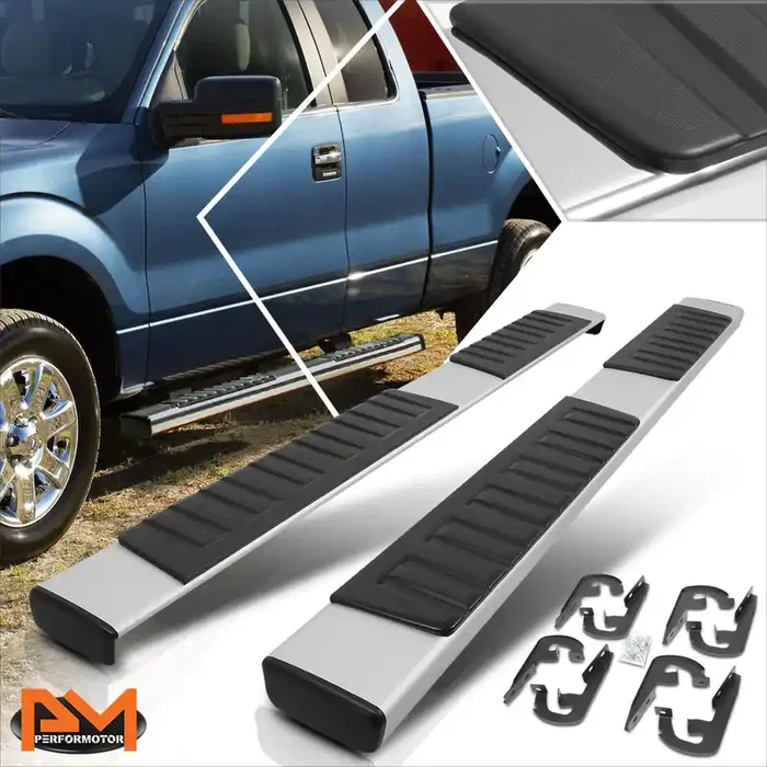 6 in. Wide Flat Side Step Bar Running Boards 00-14 Ford F-150 Extended/Super Cab