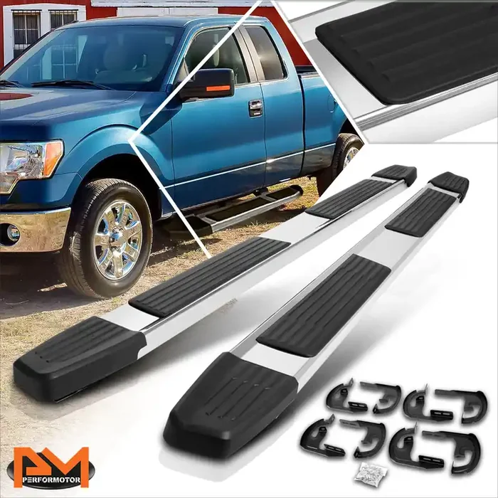 6 in. Wide Flat Side Step Bar Running Boards 04-14 Ford F150 Extended Super Cab