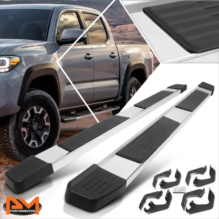 6 in. Wide Flat Side Step Bar Running Boards 05-21 Toyota Tacoma Double Cab