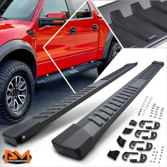6 in. Wide Flat Step Running Boards 04-14 Ford F-150 Crew Cab