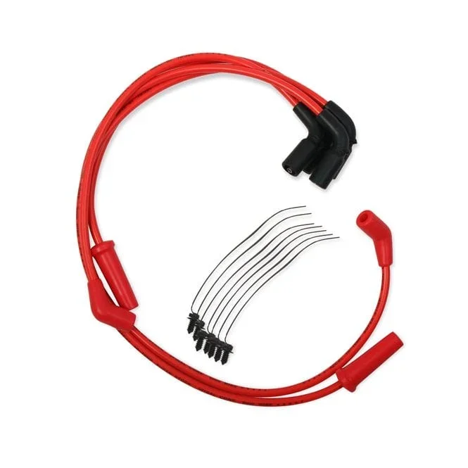 Accel 8mm Ferro Spiral core spark plug wire set. Red 17-22 M8 Touring; 17-22 M8 Trikes