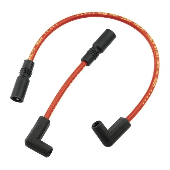 Accel 8mm Ferro Spiral core spark plug wire set. Red 99-17 Dyna; 99-02 Buell XB with late model coil design
