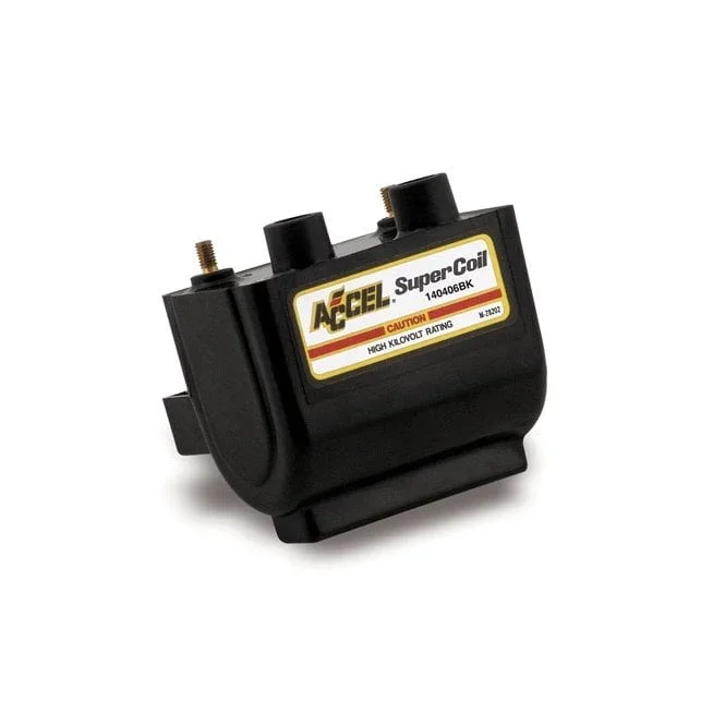 Accel HEI Super coil black 12V / 4.7 ohm 65-99 B.T. with points ignition (excl. Twin Cam & other single fire models) in custom applications (dual fire, carburetted models)