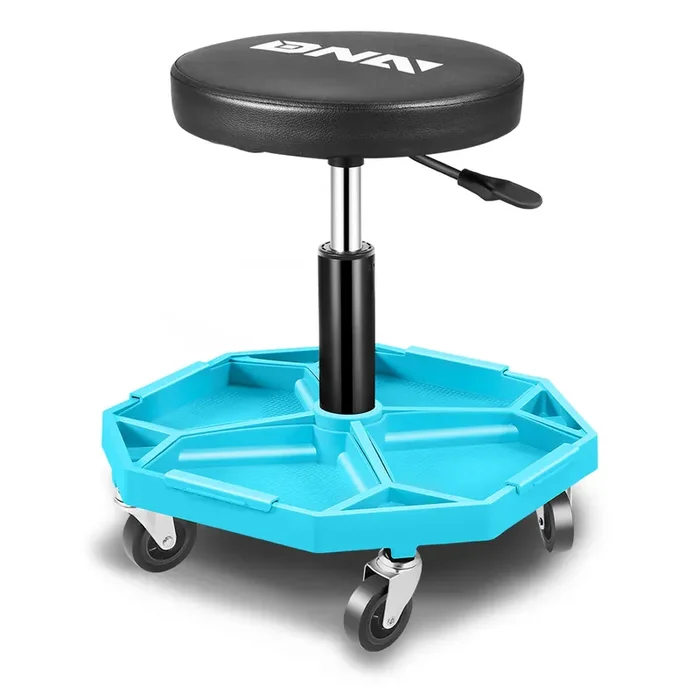 Adjustable Height Rolling Seat Creeper Garage Stool w/ Tool Tray