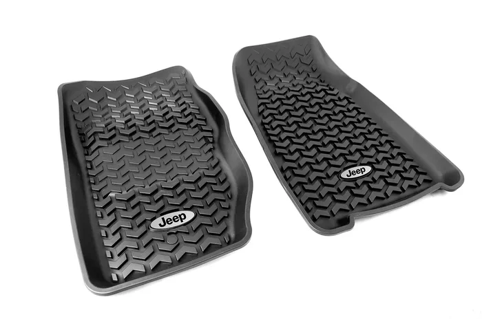 All Terrain Floor Liner, Front Pair, Black, Jeep Logo 84-01 Jeep Cherokee