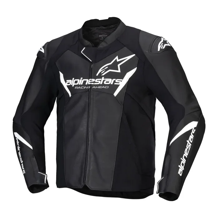 Alpinestars Faster v3 Leather Jacket – Black/White