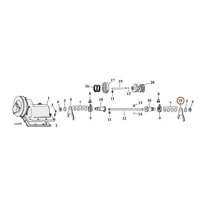 ANDREWS SHIFTER FORK 3-4 MAINSHAFT 37-86 4-SP FL, FX