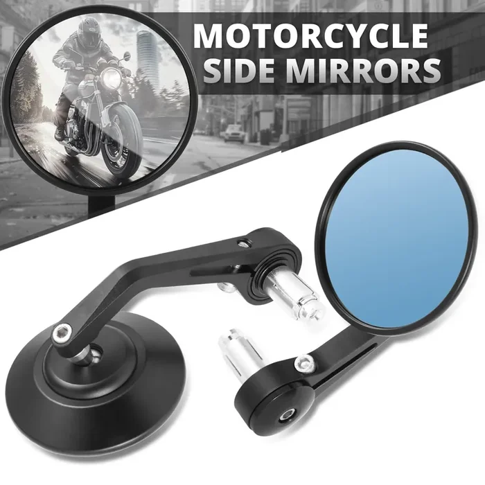 Anti-Glare Blue Glass Convex Motorcycle Side Mirrors