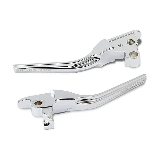 Arlen Ness forged billet handlebar lever set. Chrome Cable operated clutch: 08-13 all Touring; 14-16 FLHR/C models; 09-13 Trikes