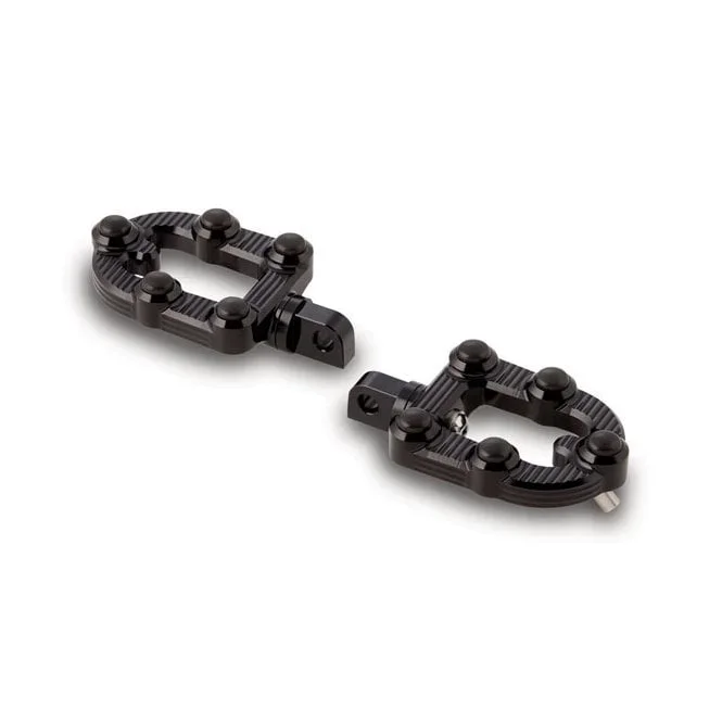 Arlen Ness MX foot pegs. Black Ness footpeg mounts