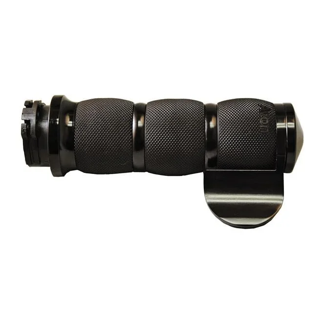 Avon air cushioned grips black anodized 96-21 H-D with dual throttle cables (excl. Street)