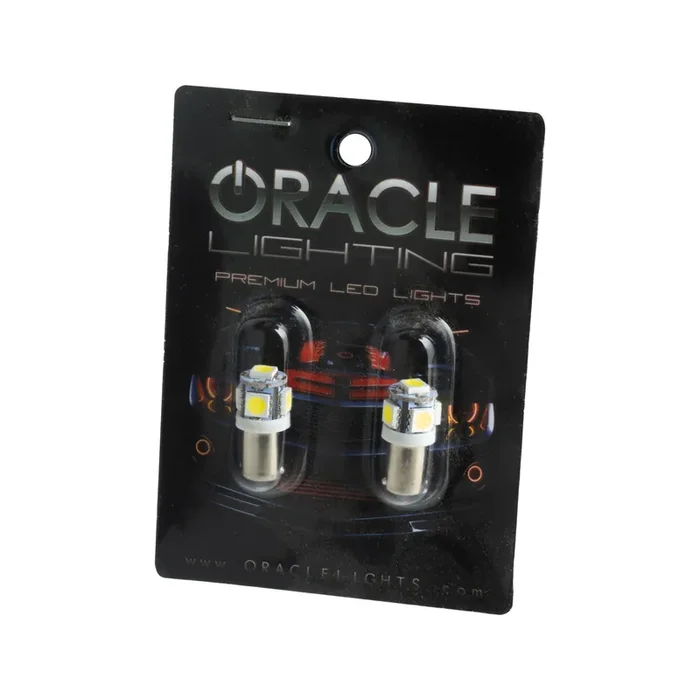 BA9S 5 LED 3 Chip Bayonet Bulbs (Pair) White