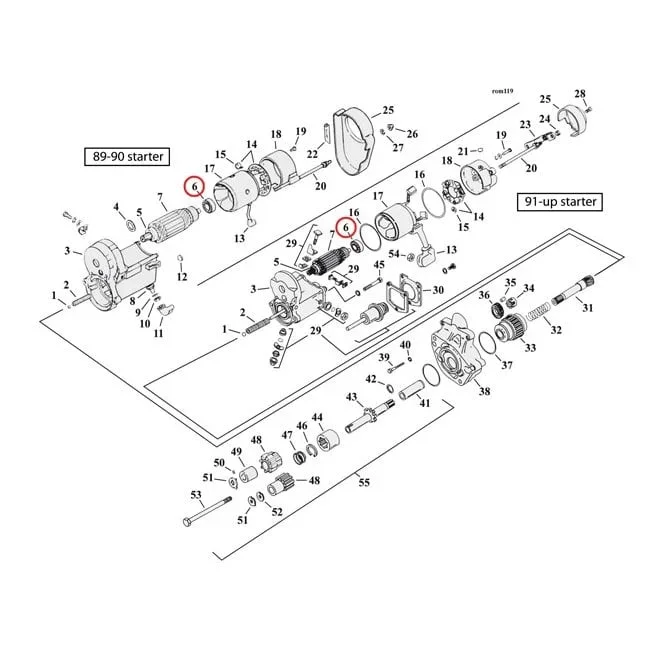 Ball Bearing, Starter Motor Commutator (Outer) End