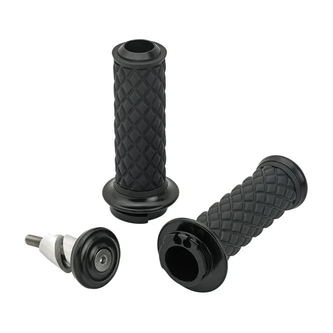 Biltwell Alumicore grips. Black 74-21 H-D with single or dual throttle cables (excl. Street)