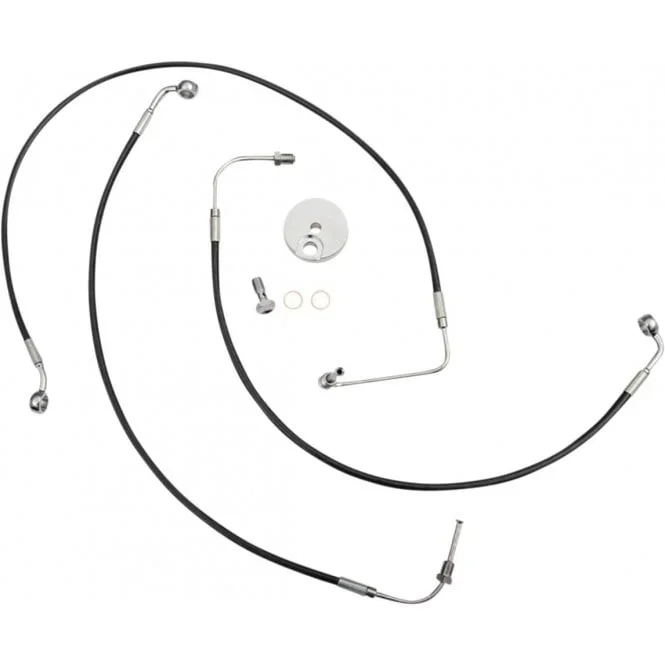 Black Braided Brake Line Kit Softail