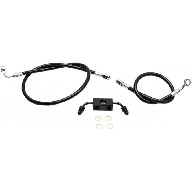 Black Braided Brake Line Kit Sportster