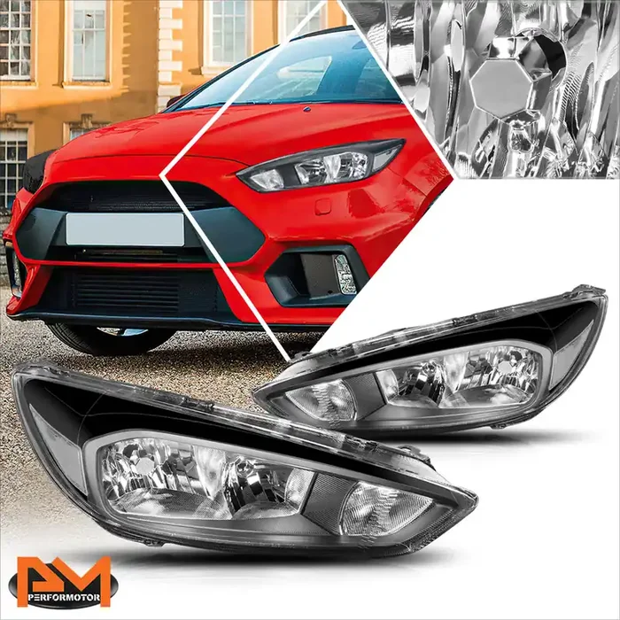 Black Housing OE Style Headlights 15-18 Ford Focus