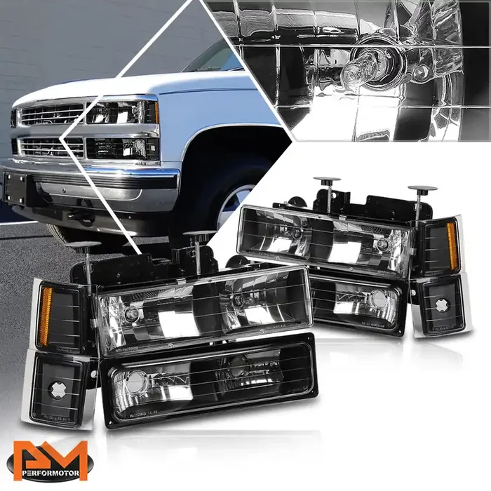 Black Housing OE Style Headlights 94-02 Chevy C/K 1500 2500 3500 Suburban, Tahoe