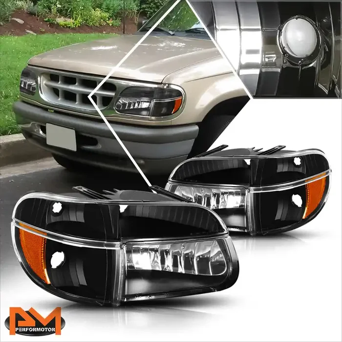 Black Housing OE Style Headlights 95-01 Ford Explorer, 1997 Mercury Mountaineer
