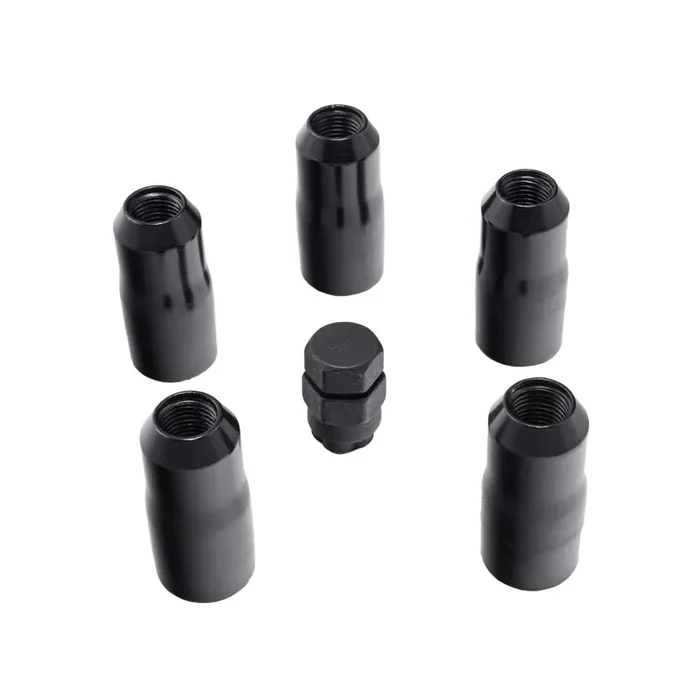 Black Wheel Lock Nut Set 5 Nuts w/ key18-20 Wrangler JL/JLU, Gladiator JT