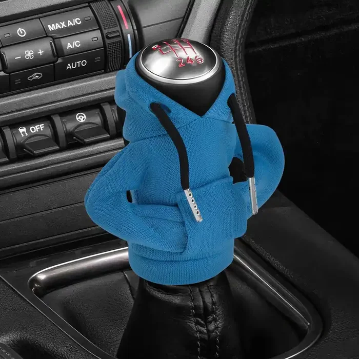 Blue Hoodie Gear Shift Knob Cover Universal