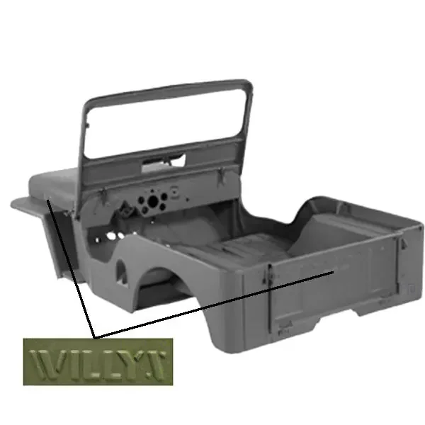 Body Tub W/Willys Script 49-53 Jeep Willys