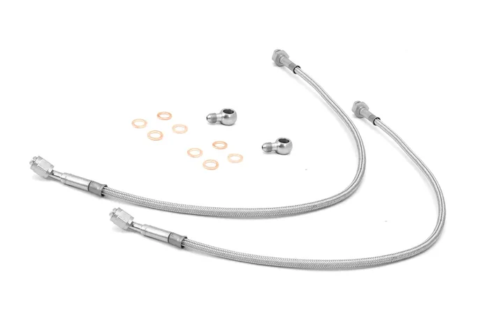 Brake Hose Kit, Front, Stainless Steel 97-06 Jeep Wrangler TJ