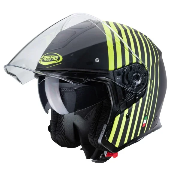 Caberg Flyon Bakari Matt Black/Yellow Special – Open Face Helmets