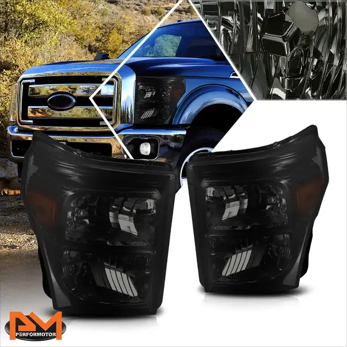 Chrome Housing OE Style Headlights 11-16 Ford F-250 F-350 F-450 F-550 SD