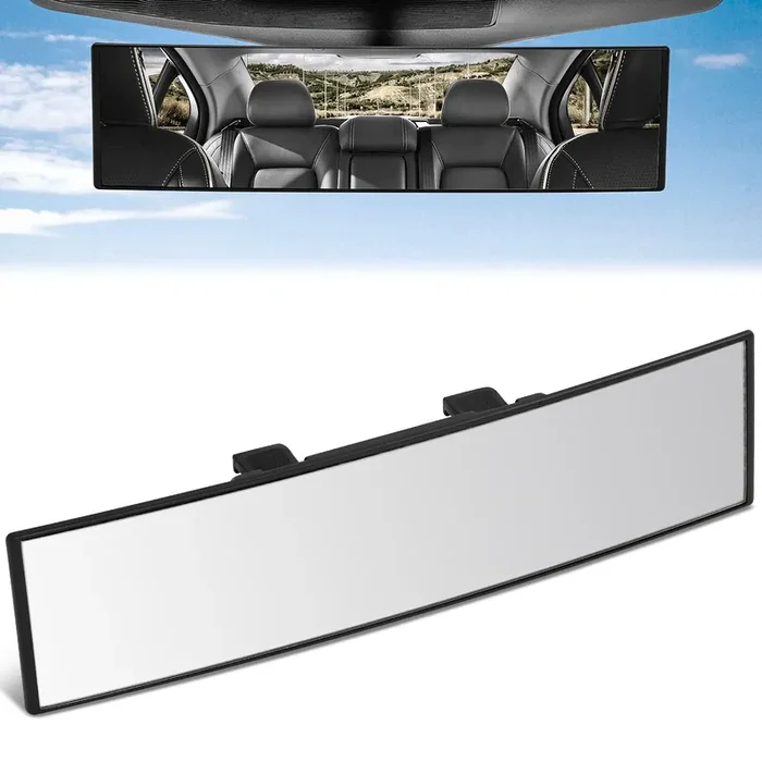 Clip-On Convex Panoramic Broad Rear View Mirror 11 in. X 3 in. X 1 in.