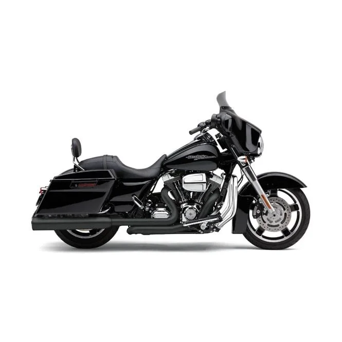 Cobra 4-1/2″ Tri-Flo slip-on mufflers. Black 95-16 FLT/Touring